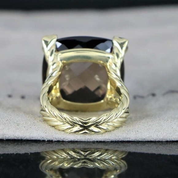 16501 David Yurman 18K Yellow Gold Smoky Quartz Diamond Chatelaine Ring 7 - Picture 4 of 5